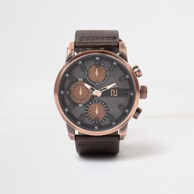 Dark brown aesthetic dial watch